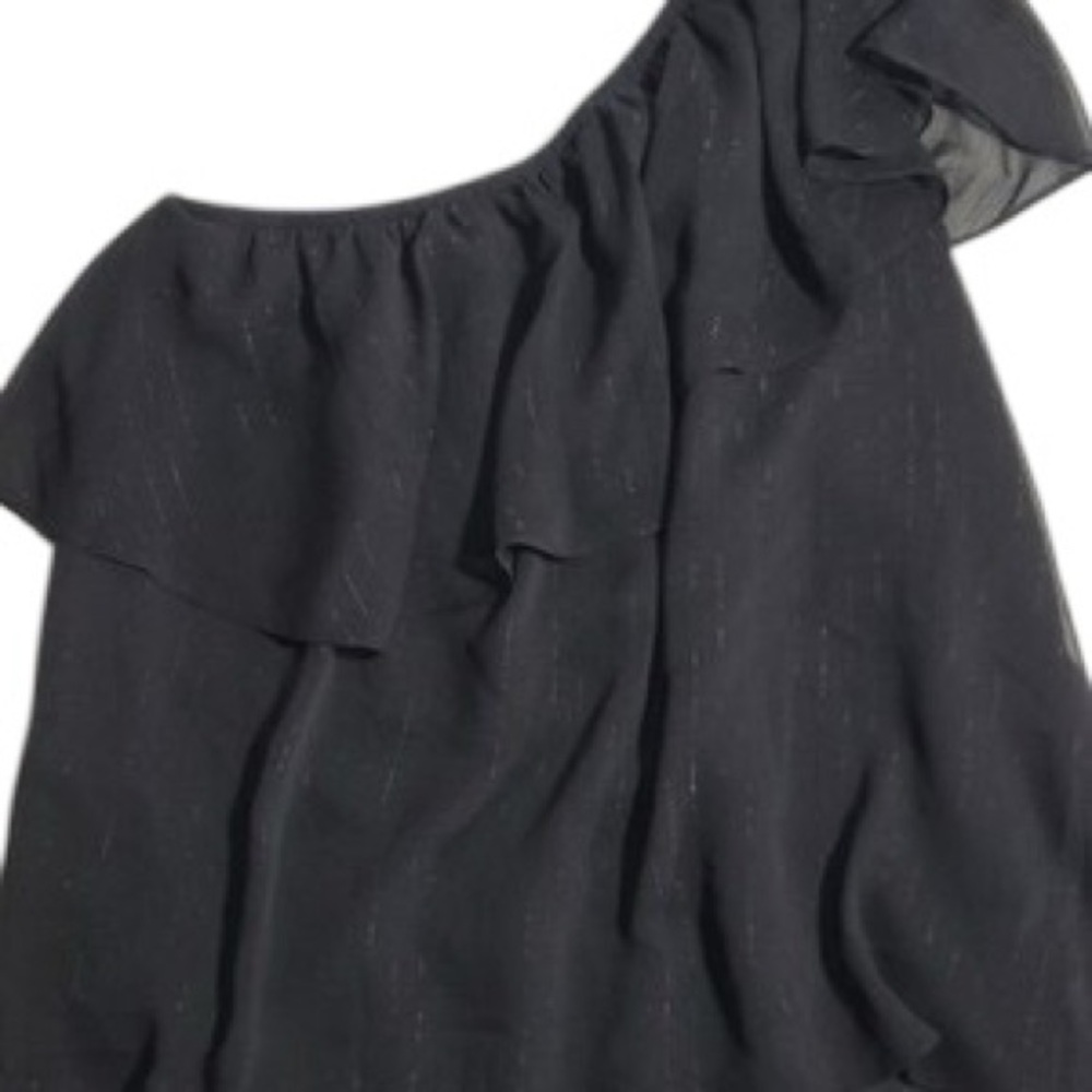 Torrid One Shoulder Metallic Pinstripe Top w/ Ruffles Size 2XL - Picture 2 of 4